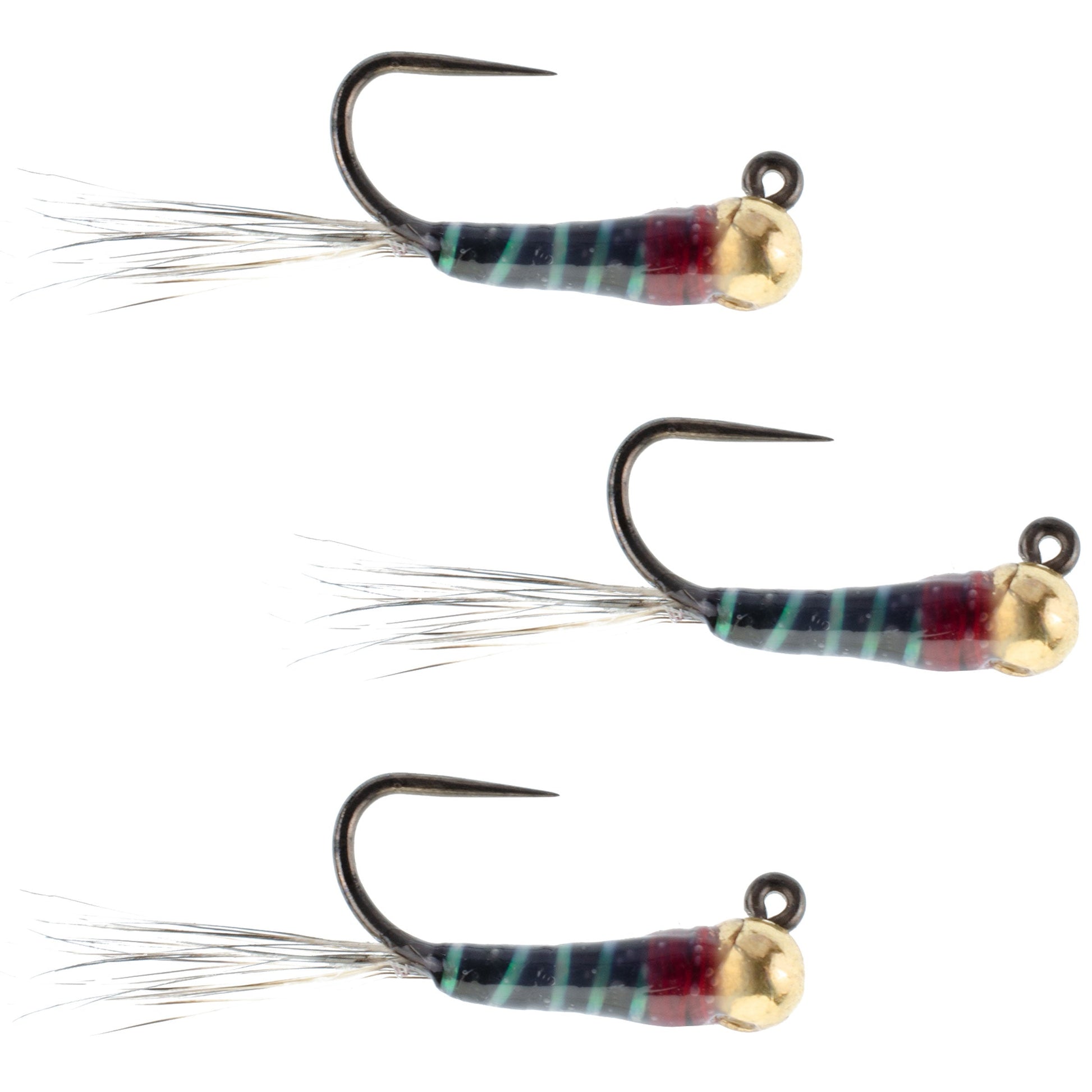 3 Pack Tactical Tungsten Bead Perdigon Jigs - Size 14 for Euro Nymphing - Korvel