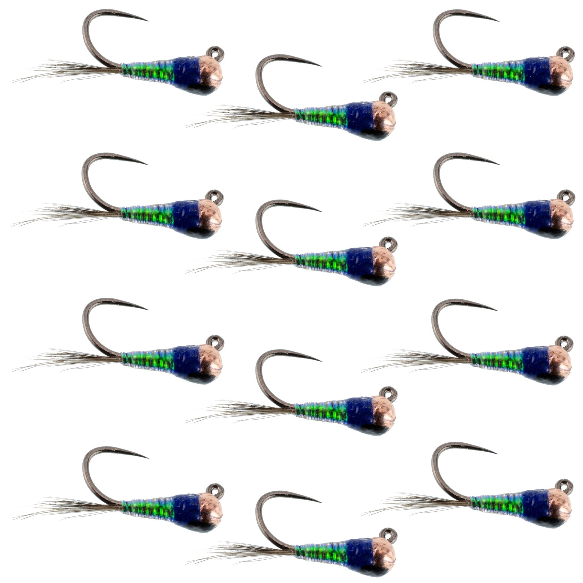 Premium Tungsten Bead Tactical Jig Flies for Euro Nymphing - 12 Pack Size 16 - Korvel