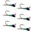 Premium Tungsten Bead Tactical Jig Flies - 6 Size 18 Spanish Nymphs for Euro Fishing - Korvel