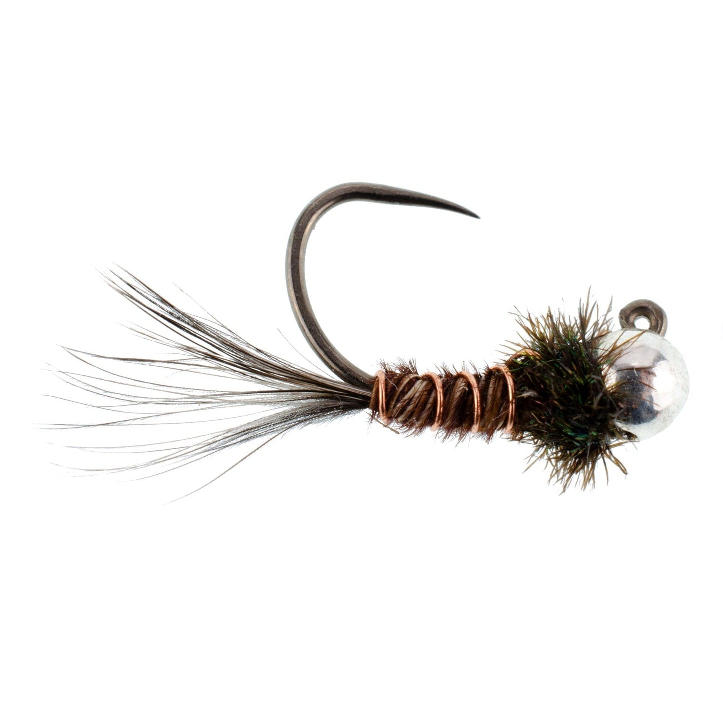 Premium Tungsten Bead Pheasant Tail Tactical Jig Flies - 6 Pack Size 14 for Euro Nymphing - Korvel