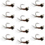 Premium Tungsten Bead Pheasant Tail Tactical Jig Flies - 12 Pack Size 14 for Euro Nymphing - Korvel