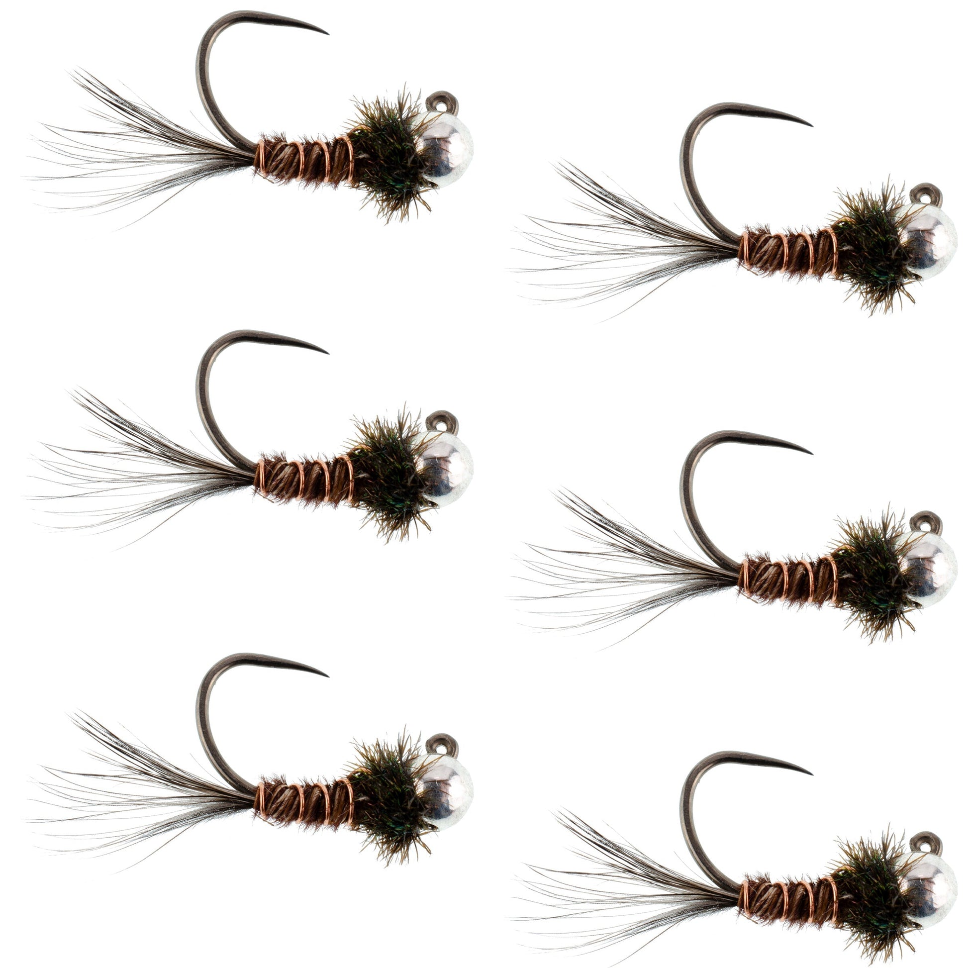 Tactical Tungsten Bead Pheasant Tail Nymphs - 3 Pack Size 16 - Korvel