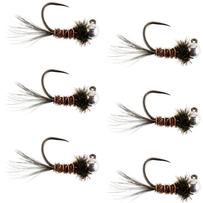 Tactical Tungsten Bead Pheasant Tail Nymphs - 3 Pack Size 16 - Korvel