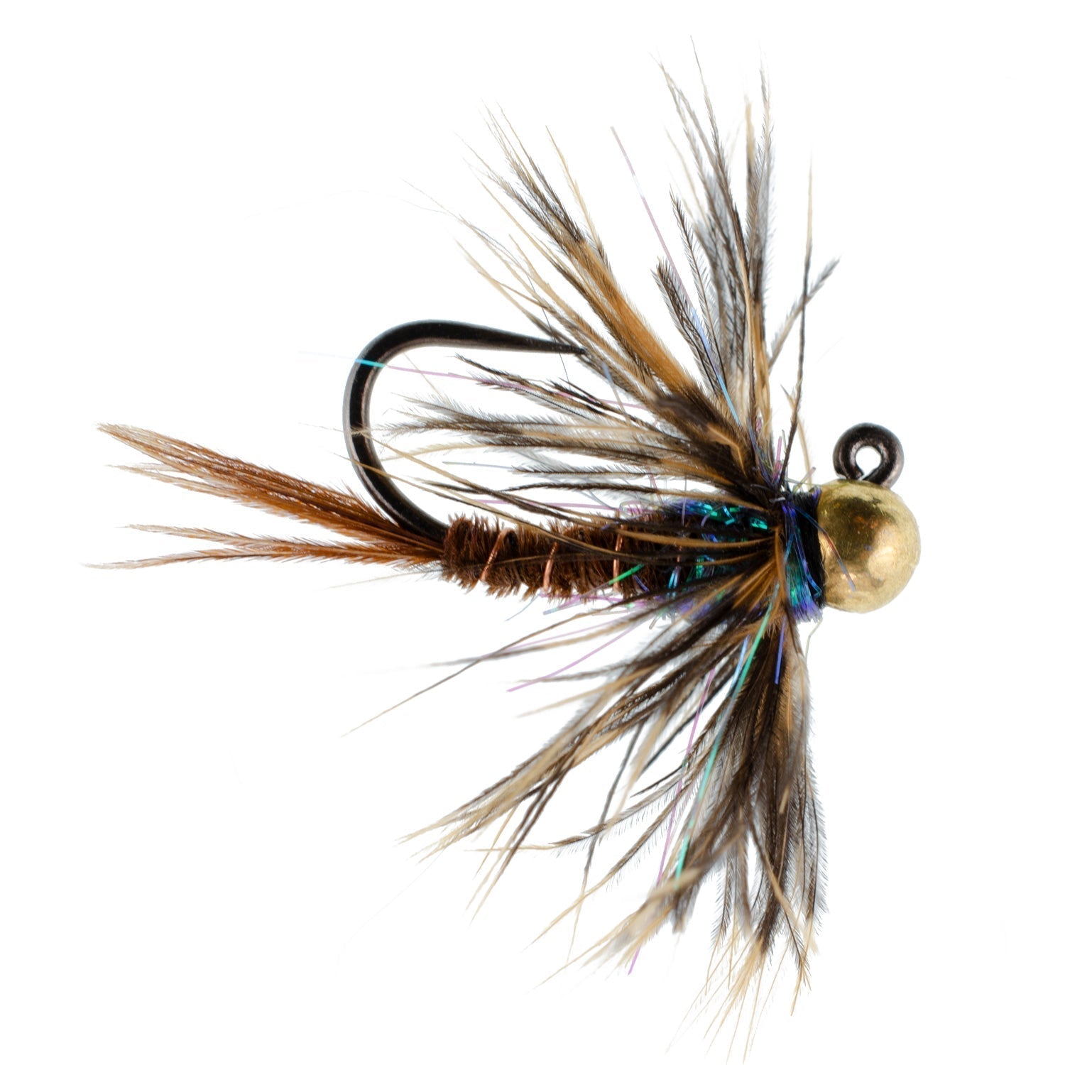 Premium Tungsten Bead Pheasant Tail Tactical Jig Flies - 12 Pack Size 14 for Euro Nymphing - Korvel