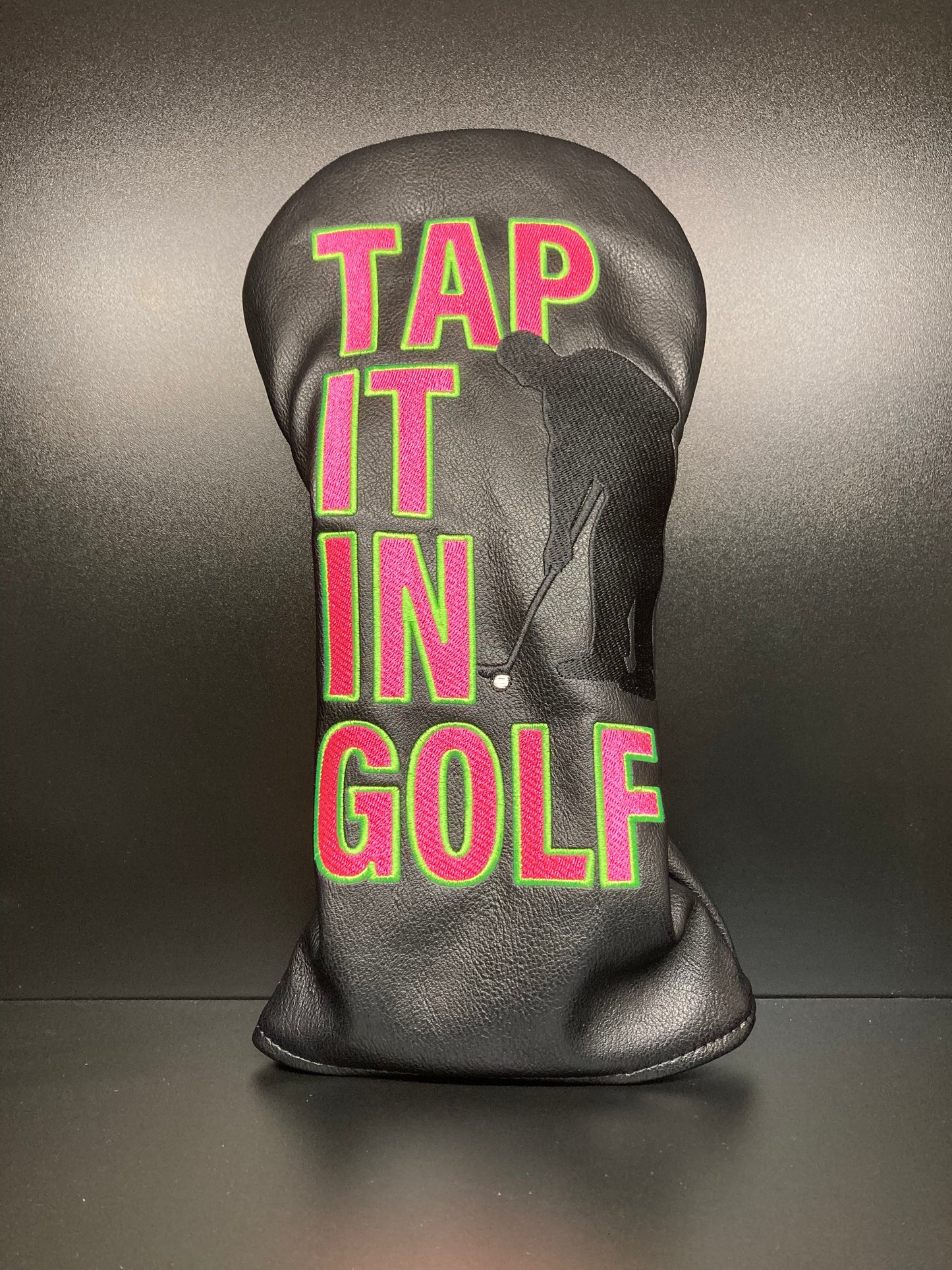 Funda elegante con silueta de golfista para palos