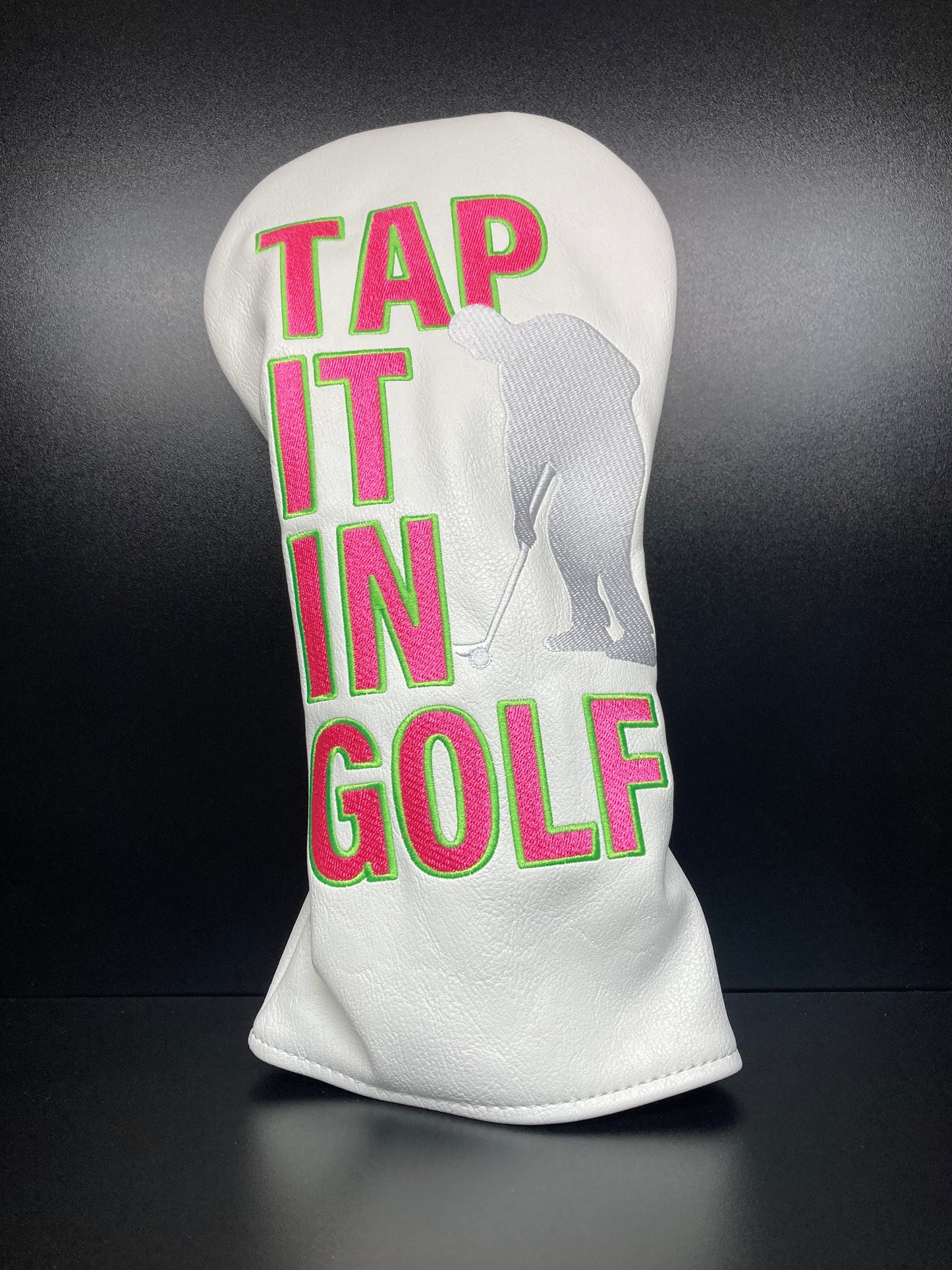 Funda elegante con silueta de golfista para palos