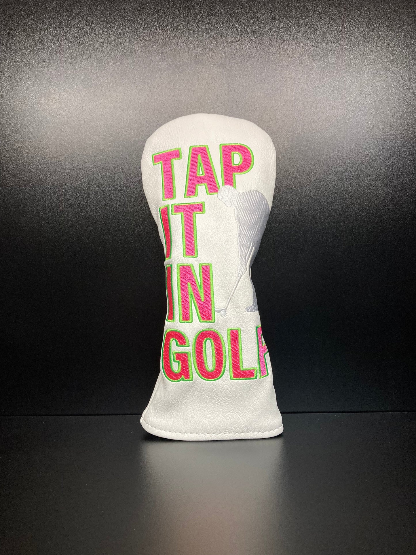 Funda elegante con silueta de golfista para palos