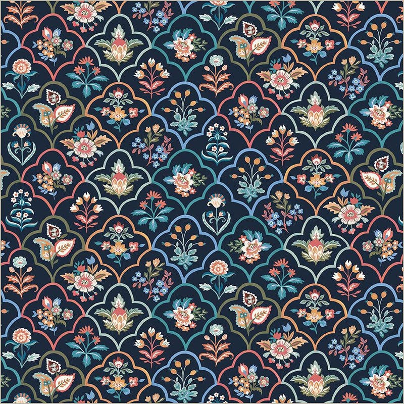 Tapestry Botanica Indigo Cotton Fabric - 43”/44” Per Yard