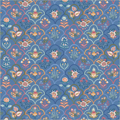 Tela de algodón azul en polvo Tapestry Botanica por yarda