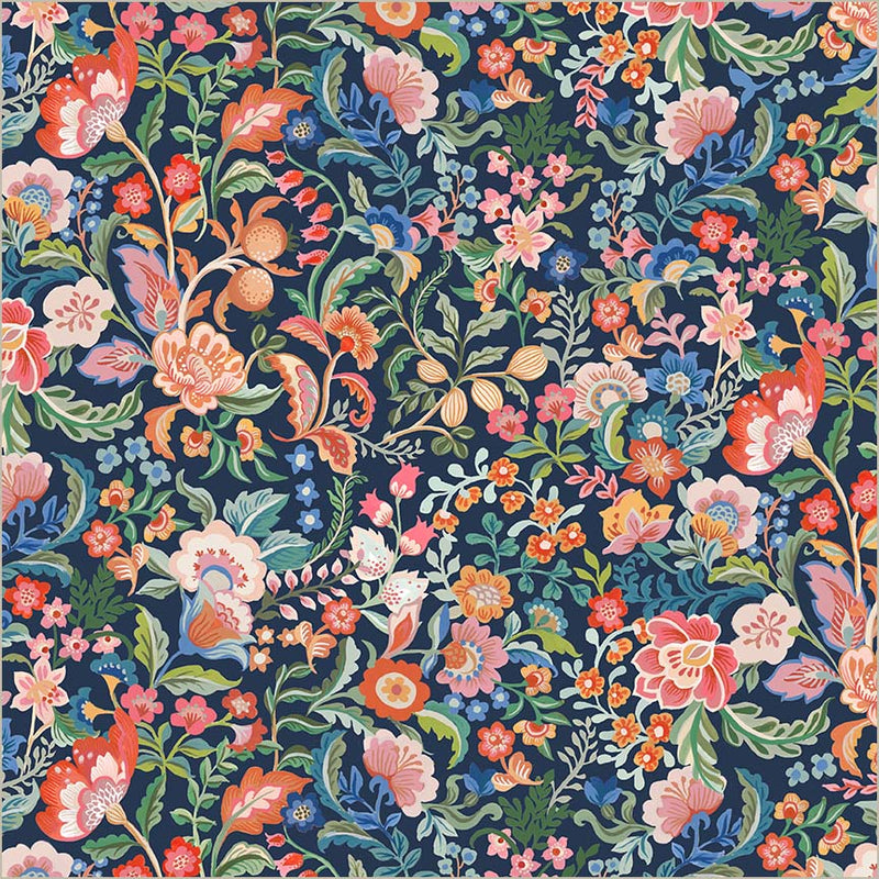 Tela de algodón Tapestry Legacy Blooms Indigo por yarda