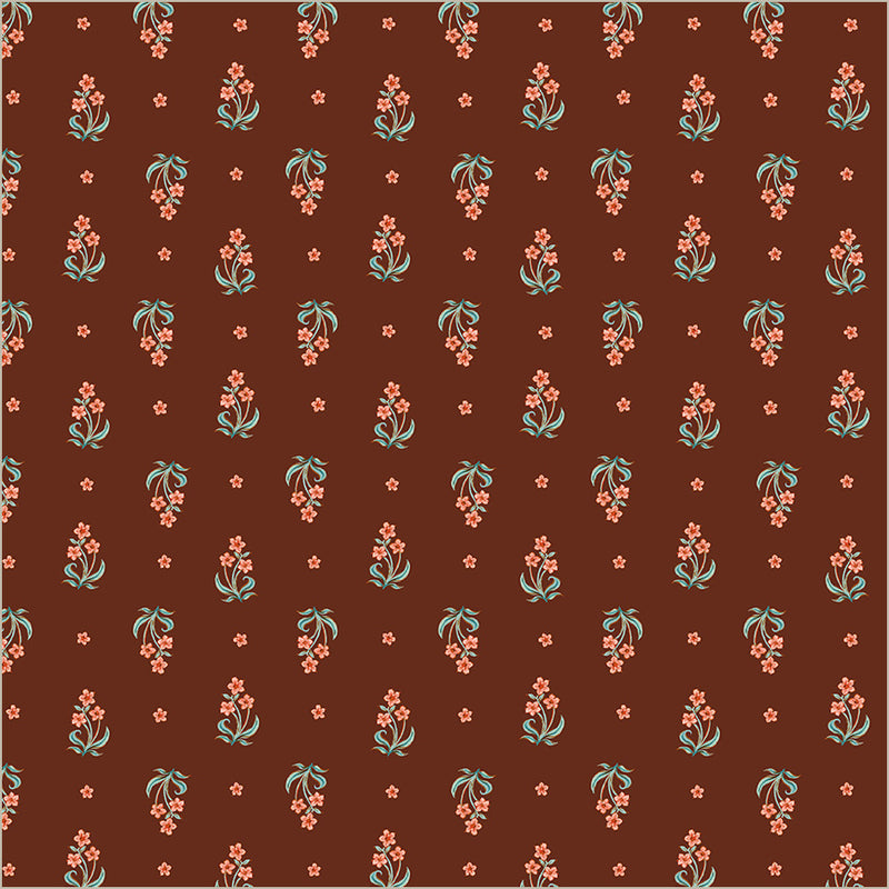 Tapestry Posy Granata Cotton Fabric 43”/44” Per Yard