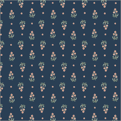 Tela de algodón Prusiano Tapestry Posy - 43”/44” por yarda