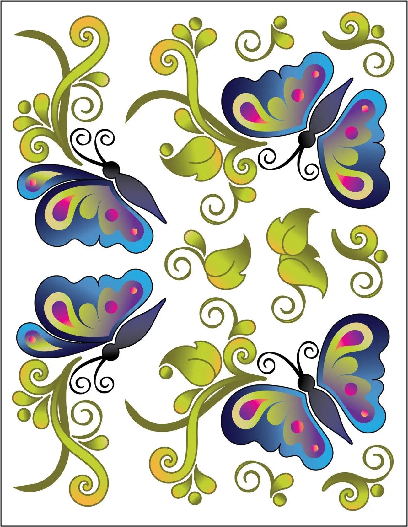 Tattoo Elementz Décal Papillon Bliss - Design en Vinyle Transparent