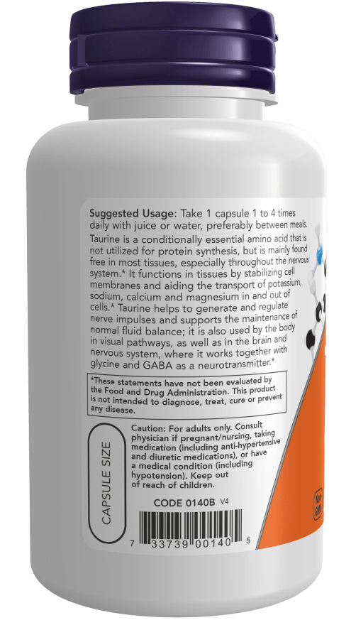 Premium Taurine 500mg Supplement