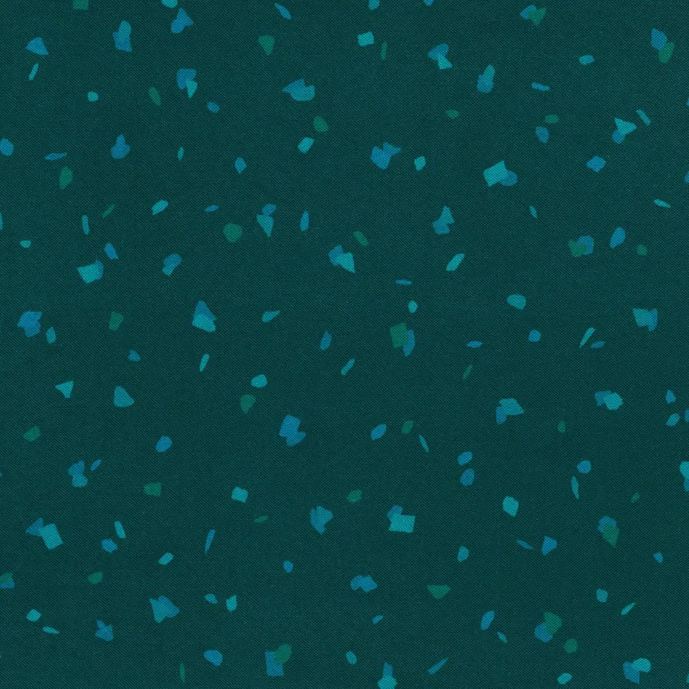 Tissu en coton large vert teal bleu par Wishwell