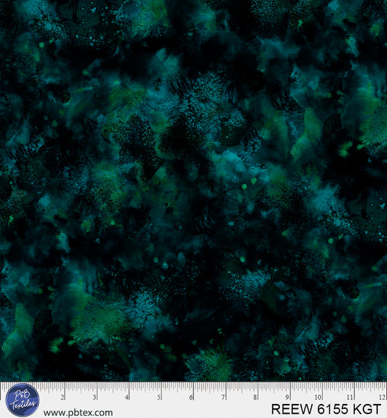 Tissu en coton large de 108" Teal Underwater Reef par yard