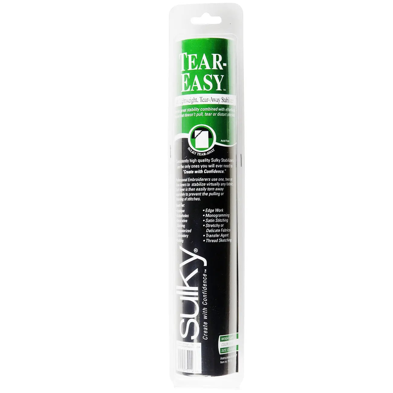 Stabilisateur Tear Easy Tear-Away Blanc 12in x 12yds