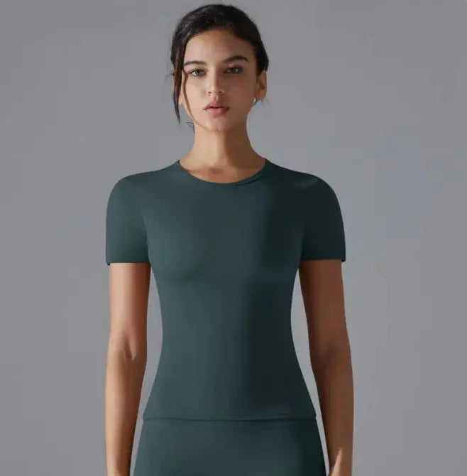 T-shirt de sport unie pour femmes