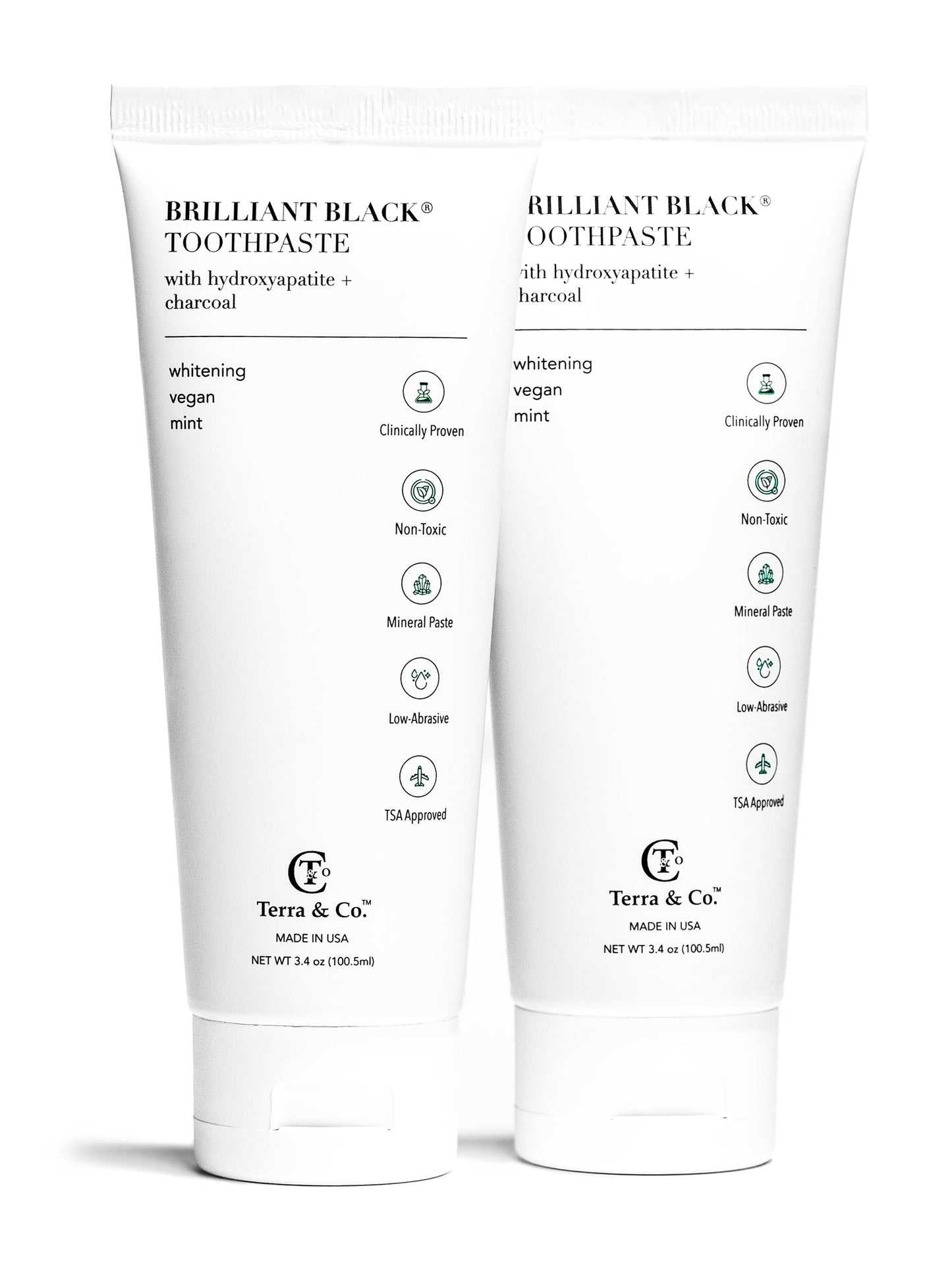 Natural Charcoal Toothpaste + Hydroxyapatite Bundle – Fluoride-Free Whitening & Remineralizing Duo - Korvel