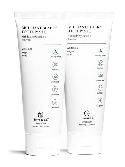 Natural Charcoal Toothpaste + Hydroxyapatite Bundle – Fluoride-Free Whitening & Remineralizing Duo - Korvel
