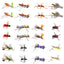 Essential Terrestrial Fly Collection - 24 Premium Hoppers, Ants & Beetles with Fly Box - Korvel