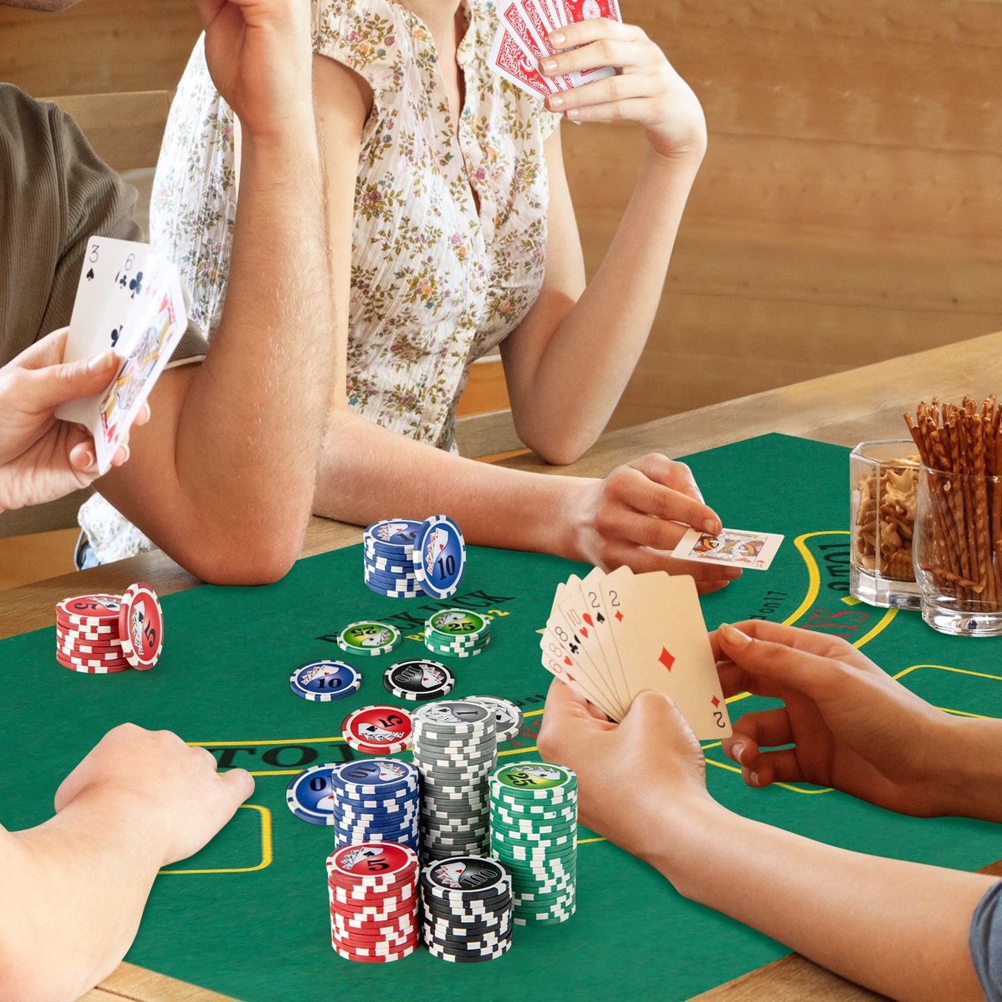 Juego de Fichas de Póker Texas Holdem Premium - 300 Piezas