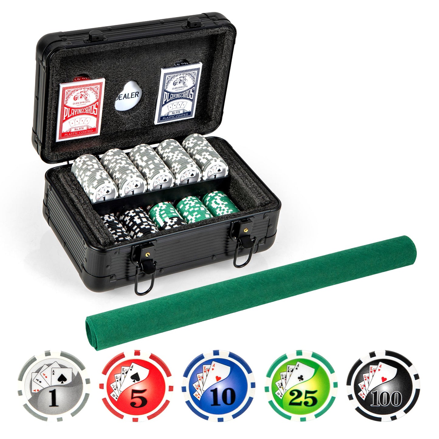 Juego de Fichas de Póker Texas Holdem Premium - 300 Piezas