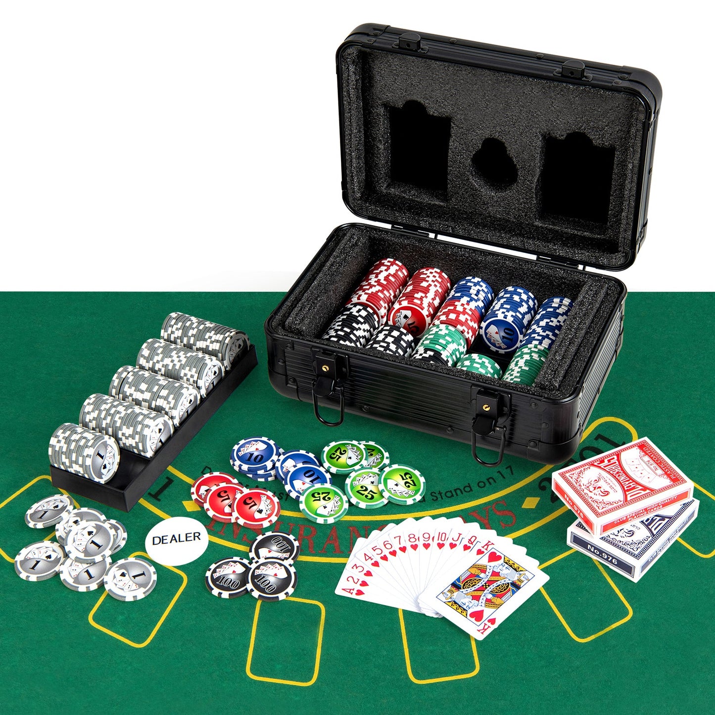 Juego de Fichas de Póker Texas Holdem Premium - 300 Piezas