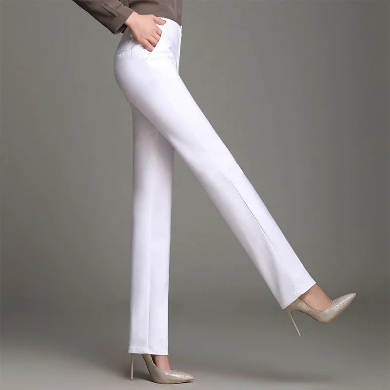 Pantalones de Oficina de Pierna Recta para Mujer YUEY