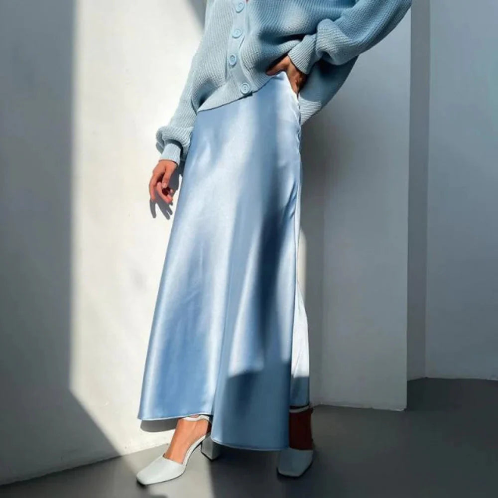 Jupe longue élégante taille haute