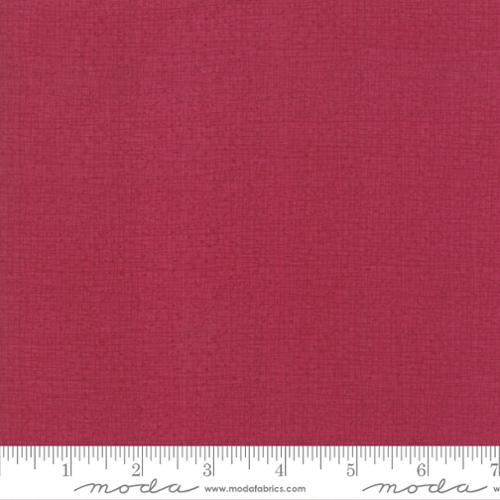 Tissu en coton large Thatched Cranberry par yard