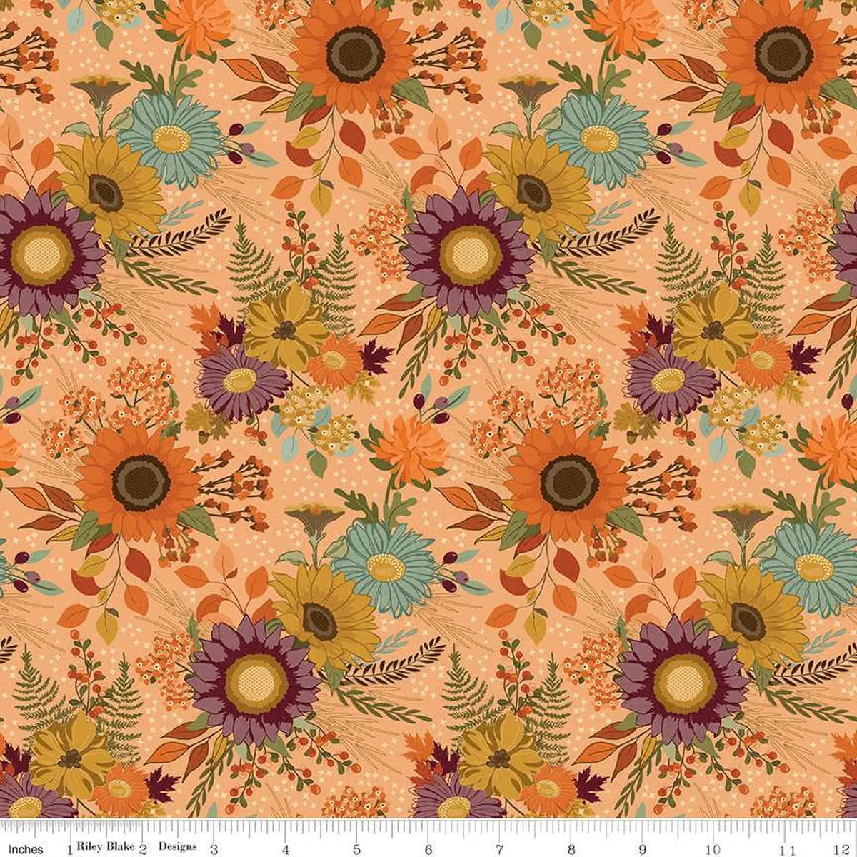 Le tissu principal orange de l'émerveillement de l'automne - 43"/44" par yard