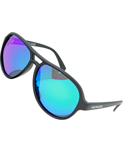 Casino Sunglasses with Black/Green Mirror Polarized Lenses - Korvel