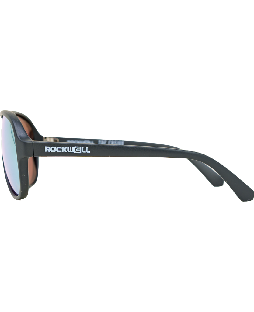Casino Sunglasses - Black Frame with Yellow Mirror Polarized Lenses - Korvel