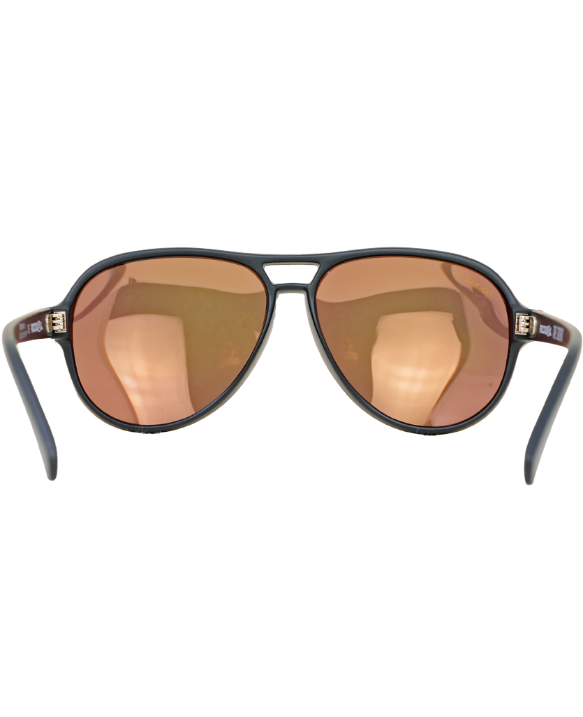 Casino Sunglasses - Black Frame with Yellow Mirror Polarized Lenses - Korvel