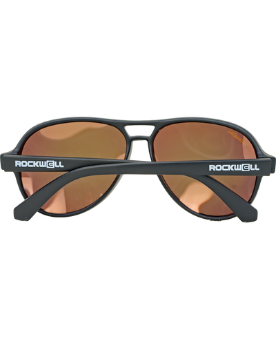 Casino Sunglasses - Black Frame with Yellow Mirror Polarized Lenses - Korvel