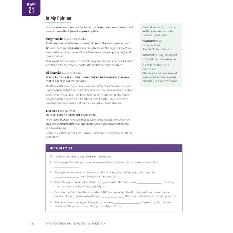 The Vocabulary Builder Workbook (Spiral Bound) - Korvel