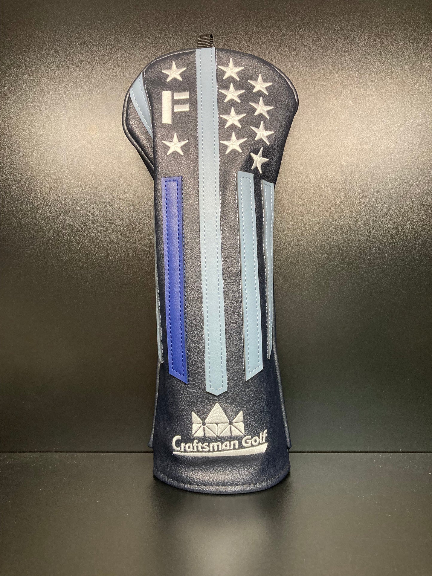 Funda para palo de golf con diseño patriótico de línea azul delgada