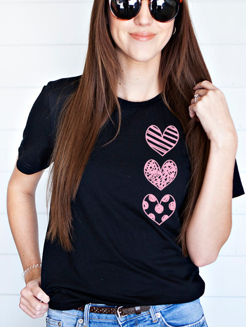 Three Hearts Unisex T-Shirt - Korvel