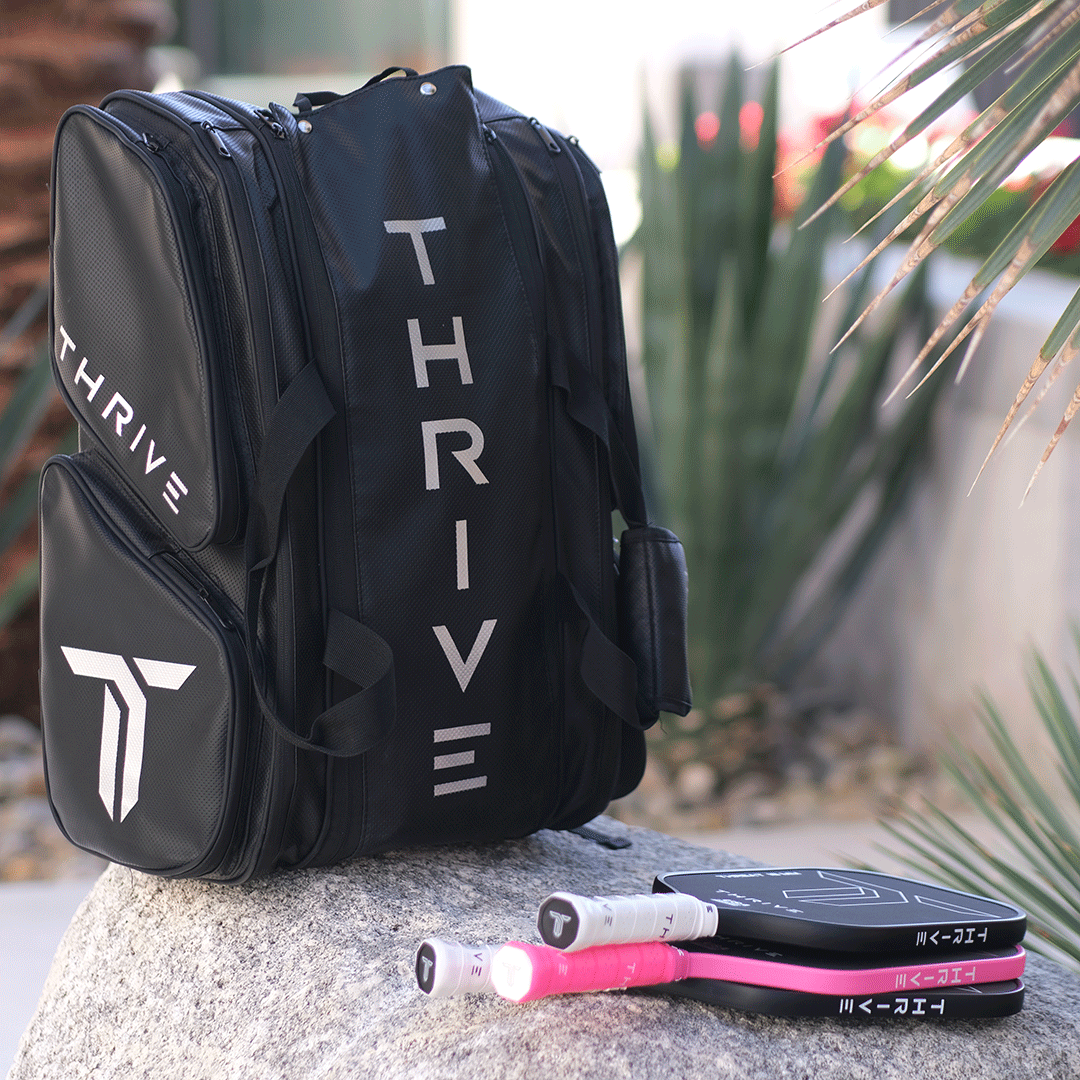 Thrive Elite Pro Tour Pickleball Bag with Shoe Compartment - Sleek Black - Korvel