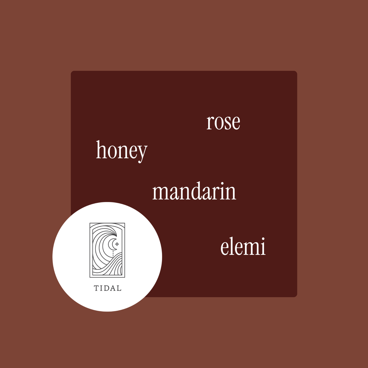 Vela aromática fina Tidal: rosa silvestre, miel, mandarina y elemí