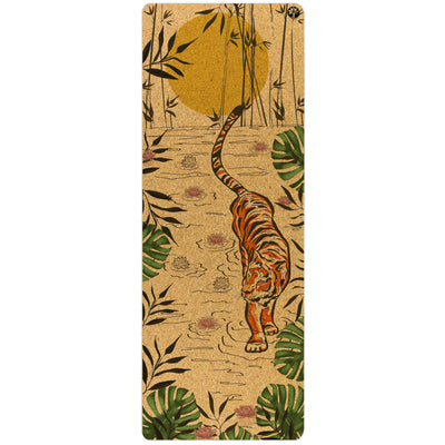 Eco-Friendly Tiger Lotus Nomad Cork Yoga Mat - Korvel