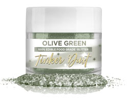Tinker Dust Edible Glitter - Olive Green, 5g