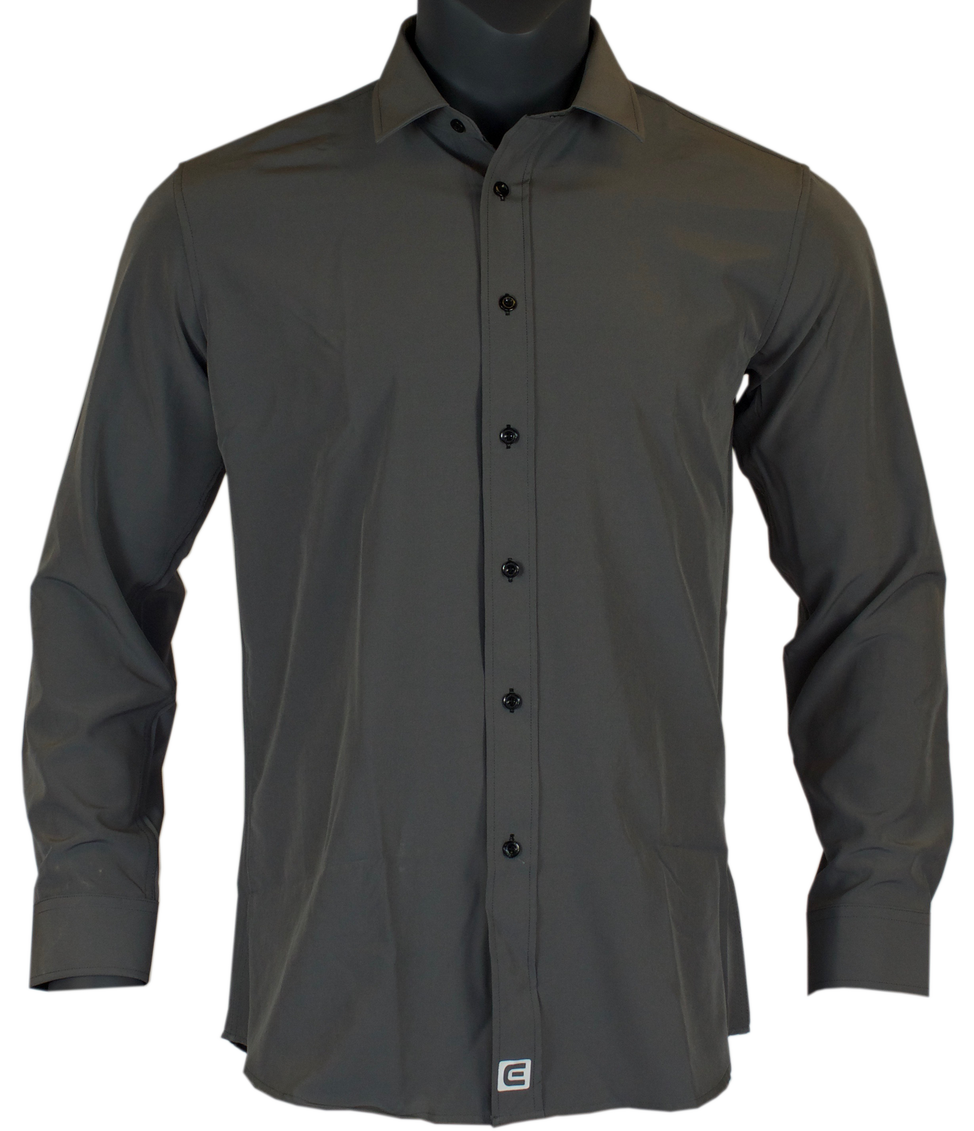 Titan - Sleek Solid Gray Long Sleeve Shirt - Korvel