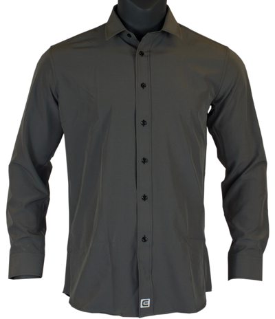 Titan - Sleek Solid Gray Long Sleeve Shirt - Korvel