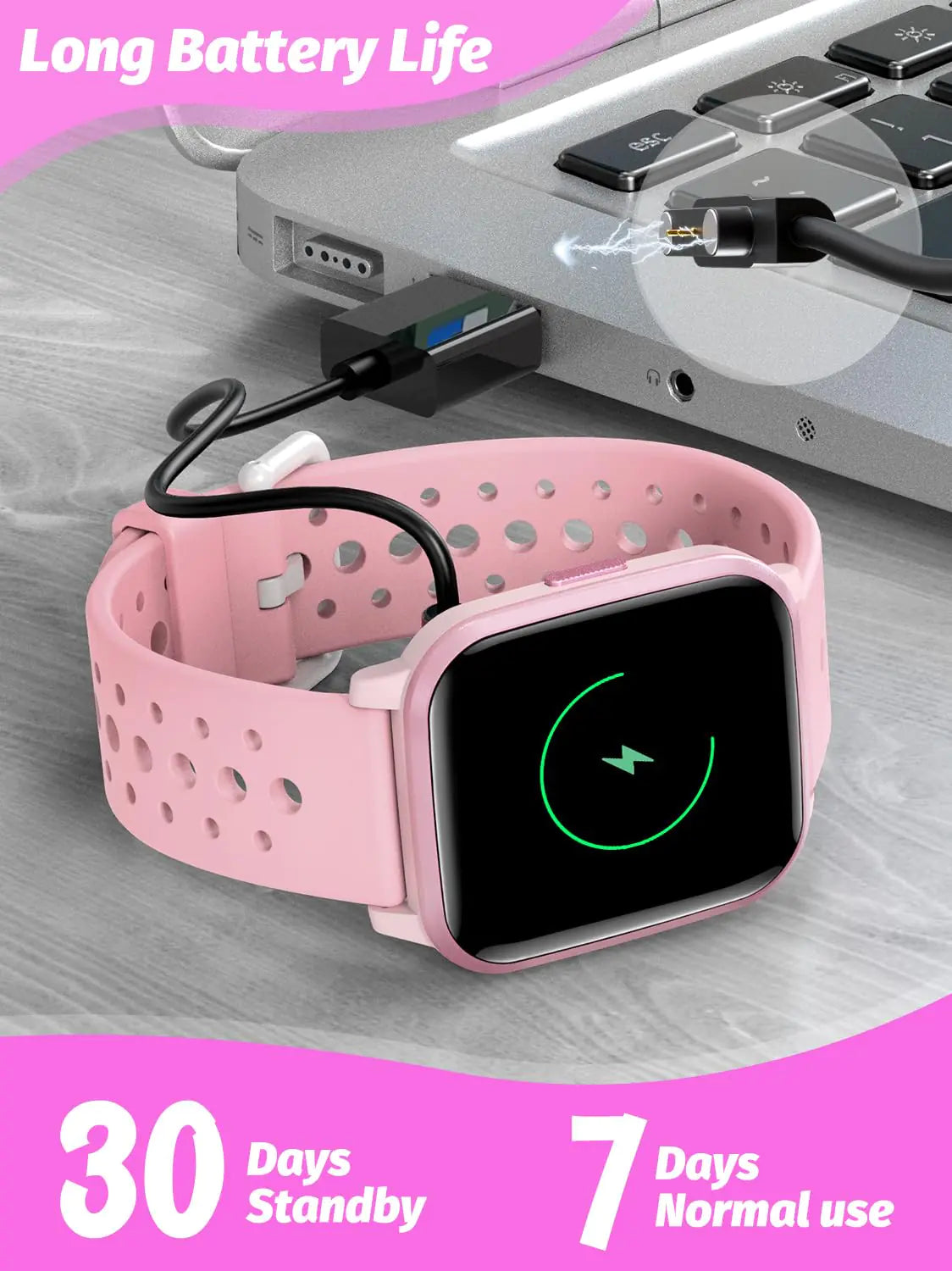 Reloj Inteligente para Niños de 4 a 16 Años - Rosa