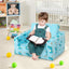 Sofá Recliner para Niños que se Convierte en Cama - Diseño de Dinosaurio Azul