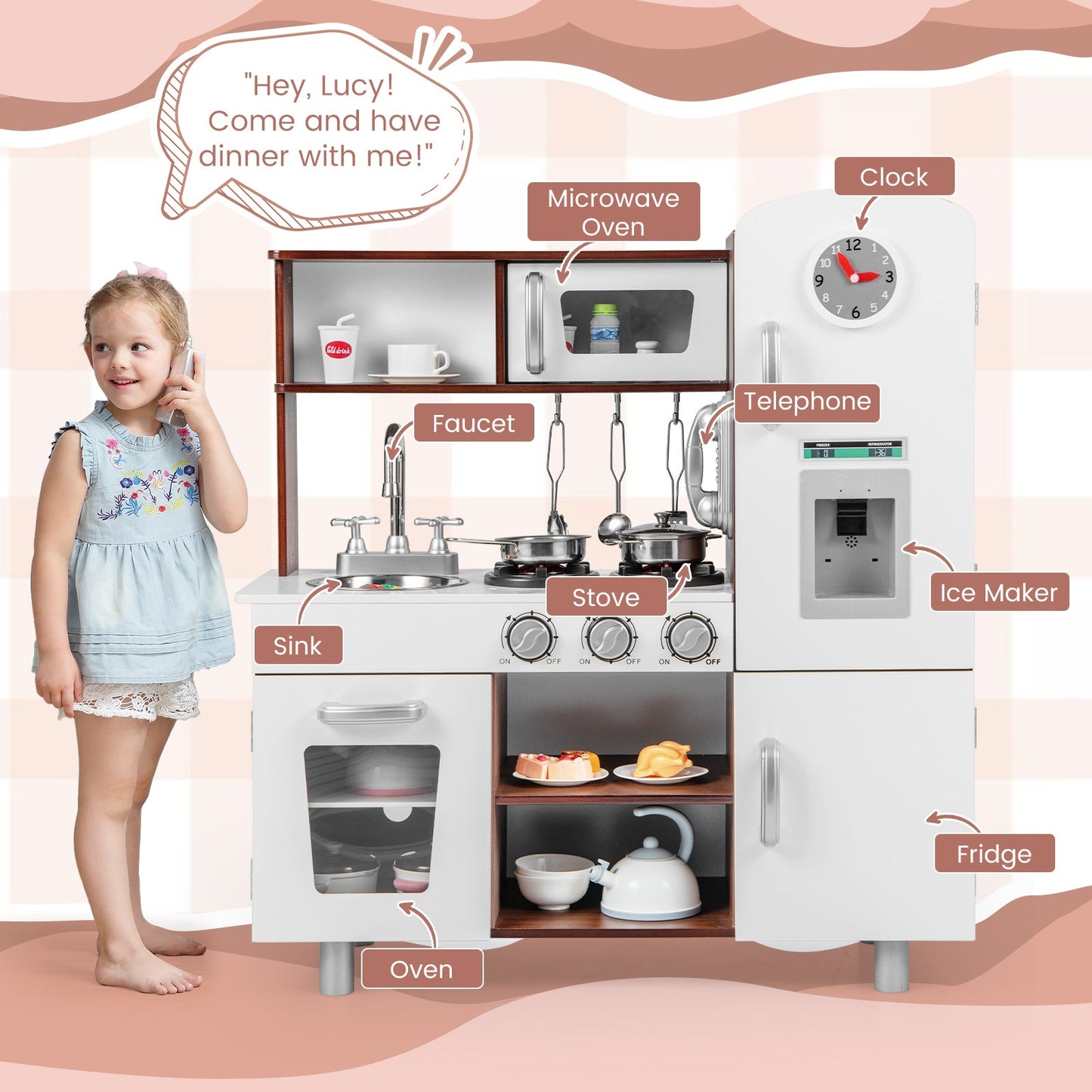Juego de cocina para niños con sonidos y luces realistas