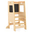 Toddler Kitchen Step Stool with Activity Chalkboard - Natural
