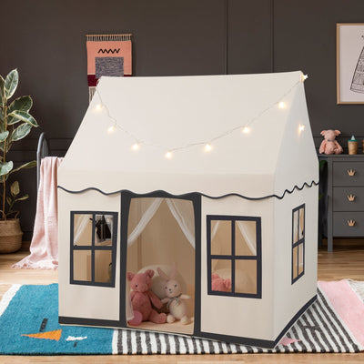 Toddler Large Playhouse with Star String Lights - Beige